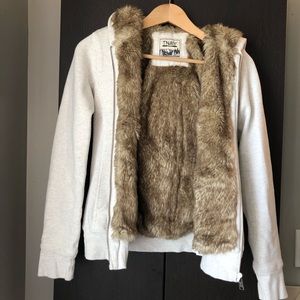Aritzia TNA Fur Lined Hoodie